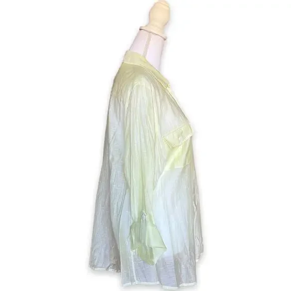 NWT- Chico’s Sheer Delight Emaline L/S Top In Soft Lime- Size 3 (XL) - Picture 3 of 14